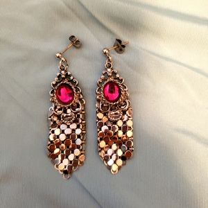 3/$15 Pink and silver earrings